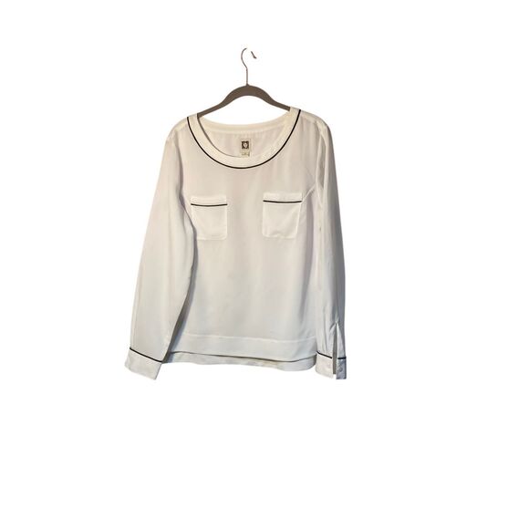 Ann Klein women’s scoop, neck, long sleeve, blouse, size medium - Picture 1 of 3